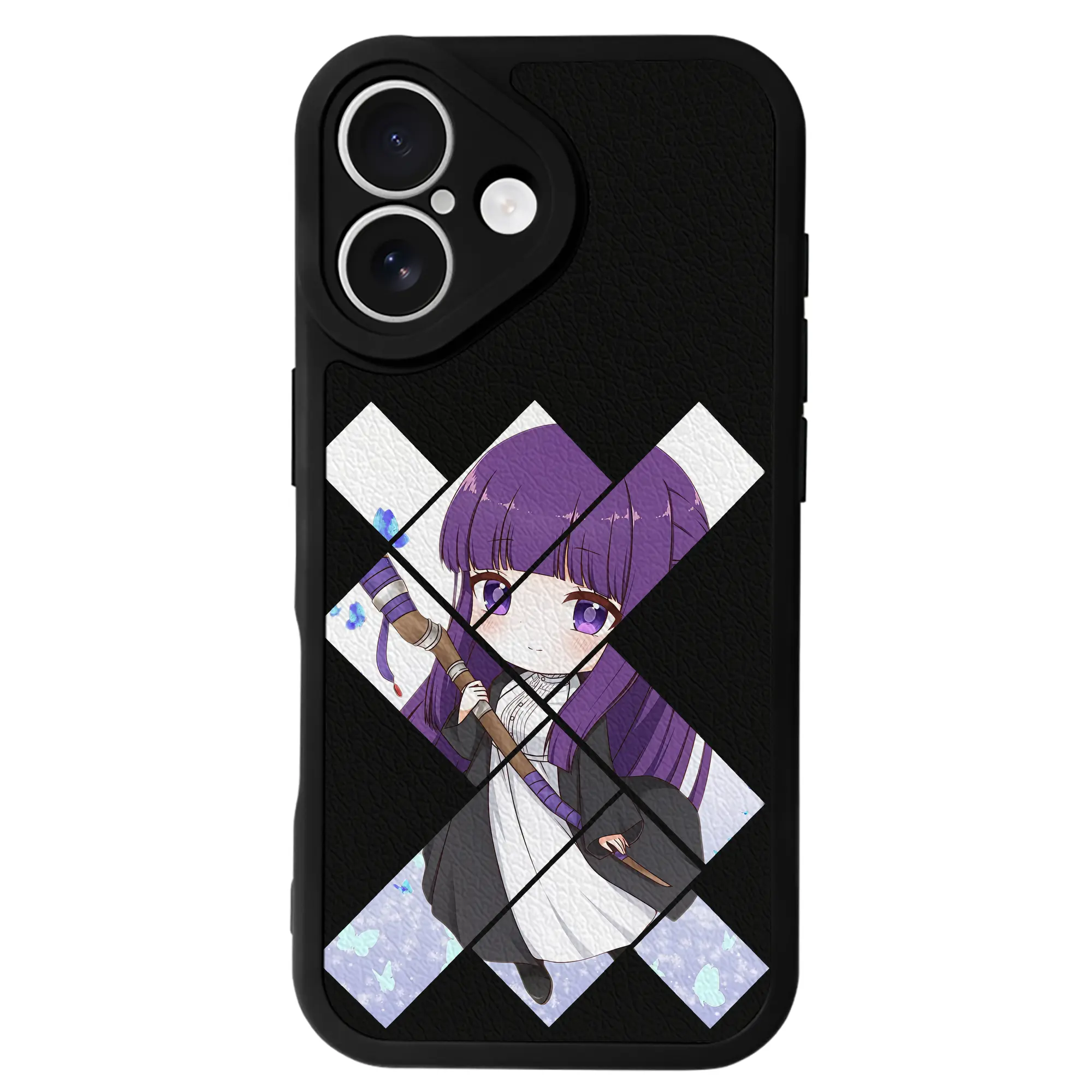 葬送のフリーレン（Frieren） グッズ,フェルン（Fern） - IPhone 16シリーズ対応 ・ シリコンスマホケース ・ レザー調 ・ 高精度フィット ・ 耐衝撃 ・ ワイヤレス充電対応 ・ 精密カット